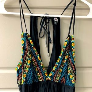 Boutique Black Embroidered Maxi Dress